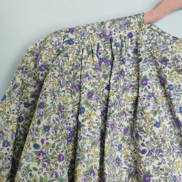 Emerson Fry Women's Sz XS Elina Blouse Calico Button Front Micro Floral Oversize - Picture 3 of 6